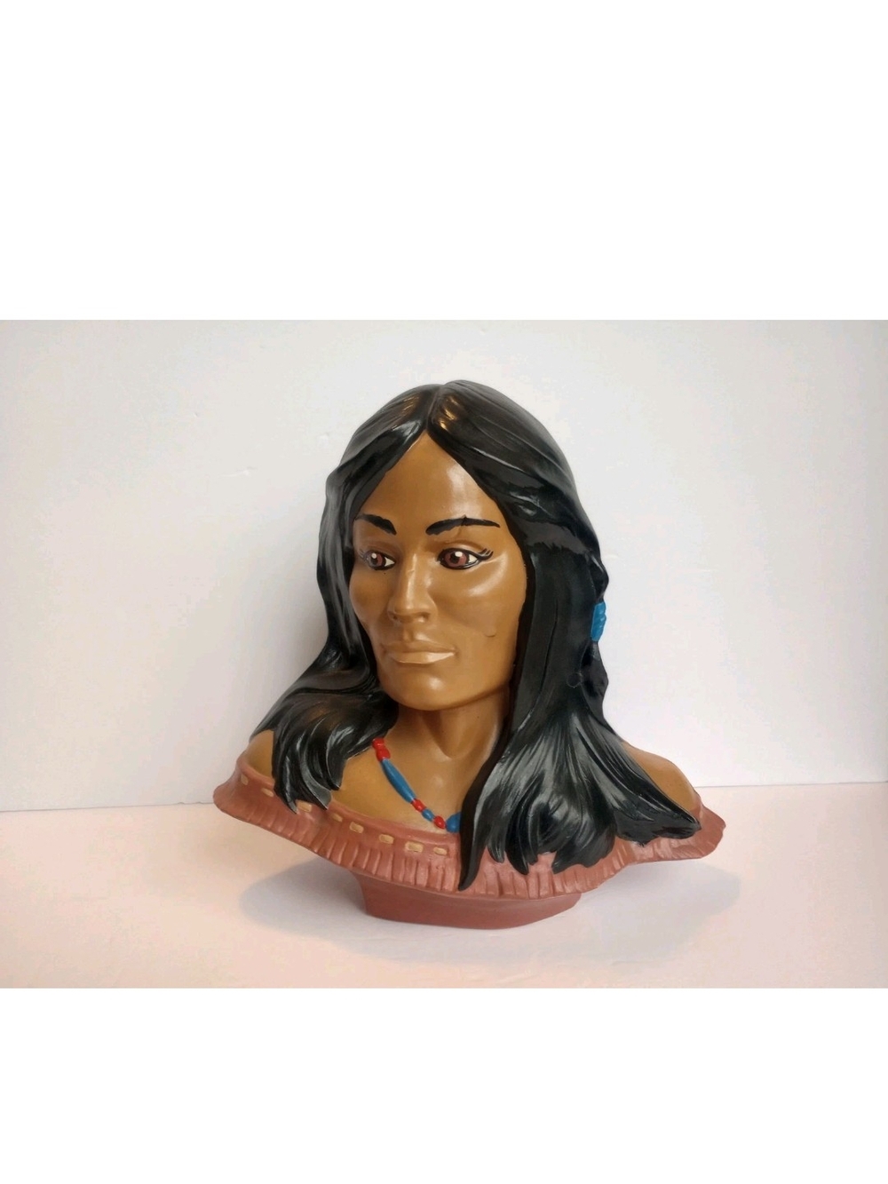 Vintage Provincial Mold #81 Native American Indian Girl Ceramic Bust Statue